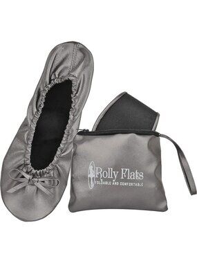 Women's Space Grey Fit in Your Purse Round Toe Casual Foldable Ballet Flat Shoes